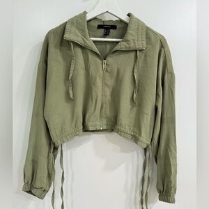 Forever 21 Green Utility Jacket with Collared Neckline